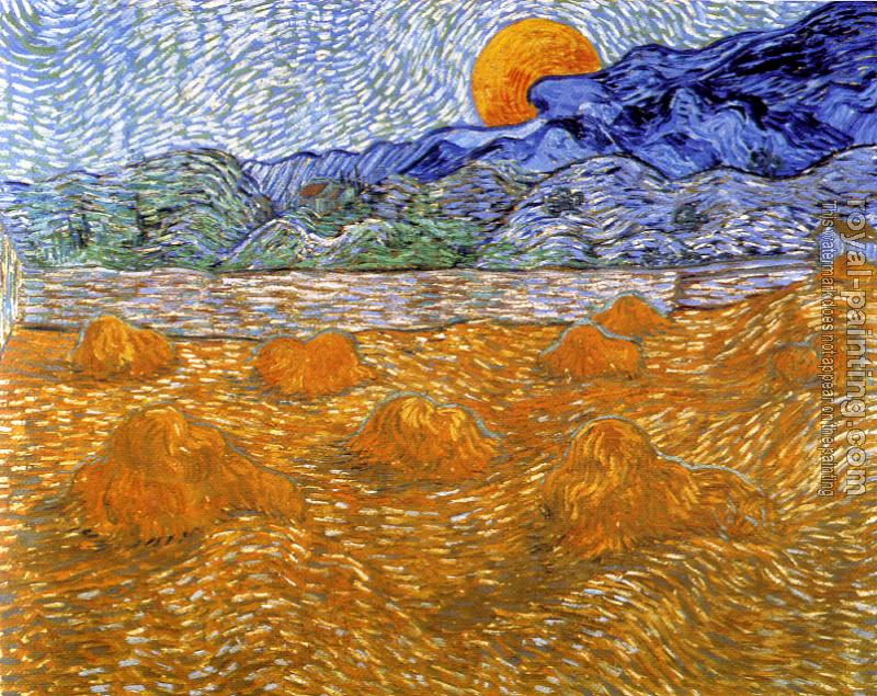 Vincent Van Gogh : Enclosed Field with Sheaves and Rising Moon